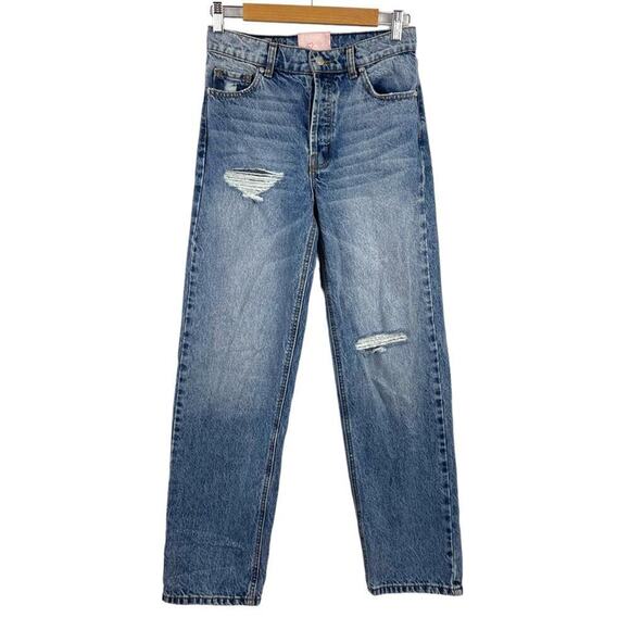 Revice Super 80s High Rise Button Fly Distressed Straight Leg Rigid Jeans SZ 25 - Picture 2 of 15